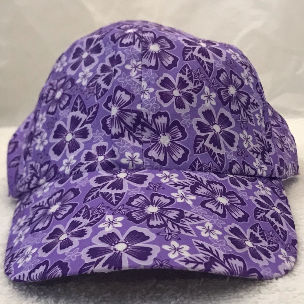 Girl's Adjustable Purple Floral Designer Hat